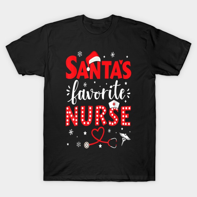 Santa Favorite Nurse Christmas Vibes Happy Holiday T-Shirt by Ripke Jesus